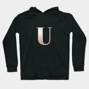 Monogram rose gold glitter marble U Hoodie